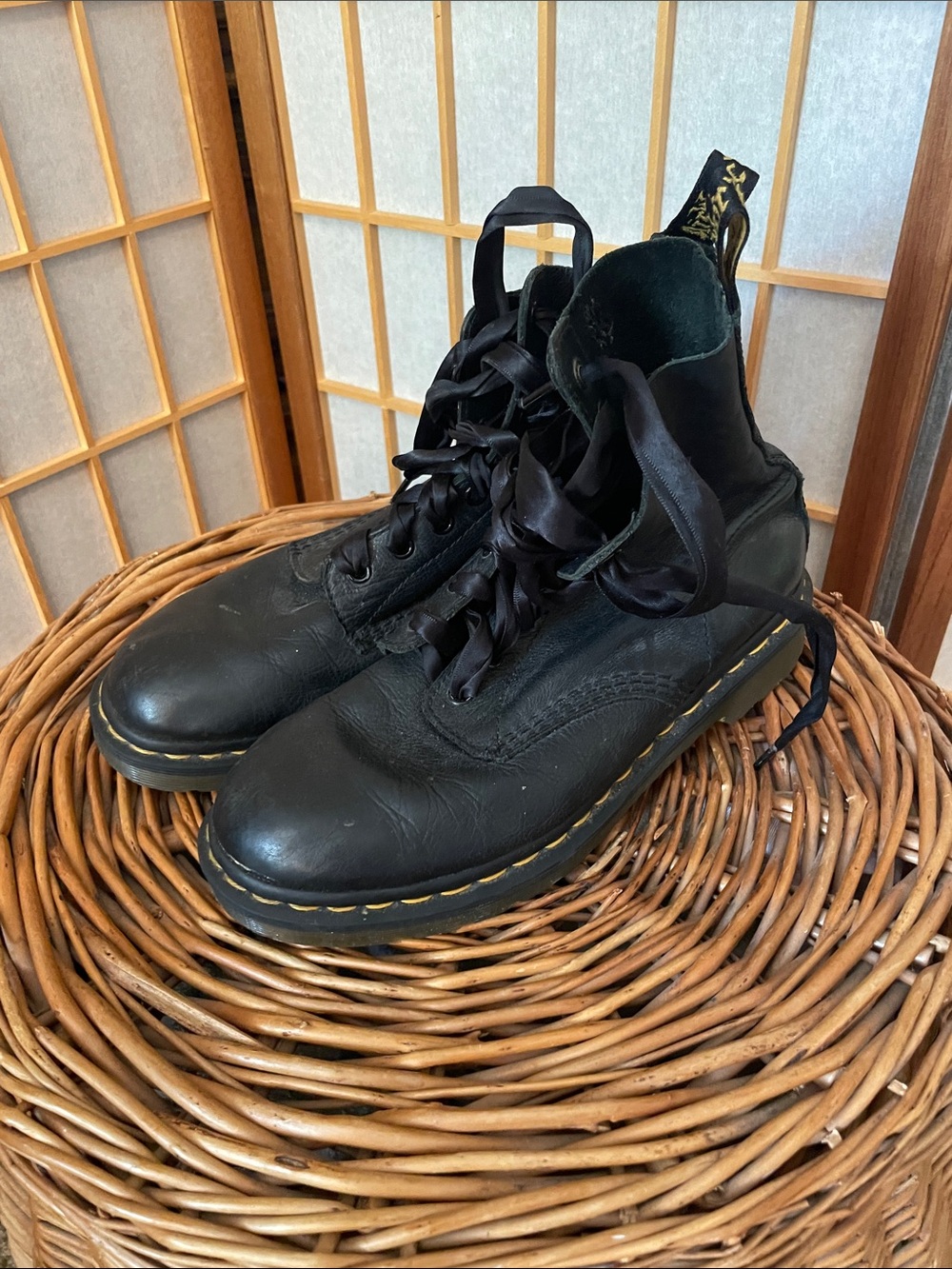 Dr.  Marten Combat Boots with Ribbon Laces